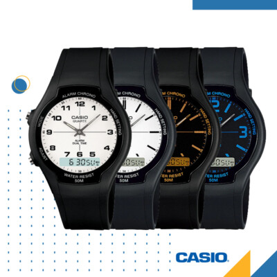 GENUINE Casio AW-90H Dual Time Analog Digital Watch Unisex