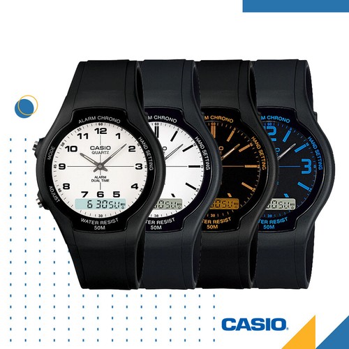 GENUINE Casio AW-90H Dual Time Analog Digital Watch Unisex Quartz Alarm  Mens AU | eBay