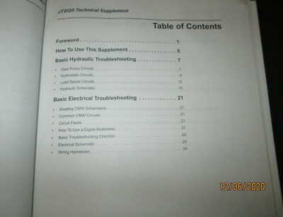 Ditch Witch JT2020 Mach 1 Operator Manual Technical Supplement