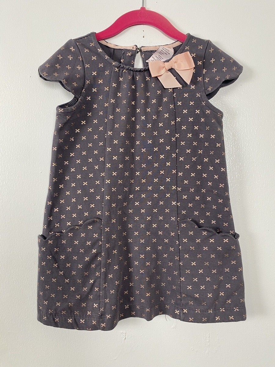 Catherine Malandrino Girls Mini Dress Pink Grey Bow Pockets Size S (5/6) |  eBay