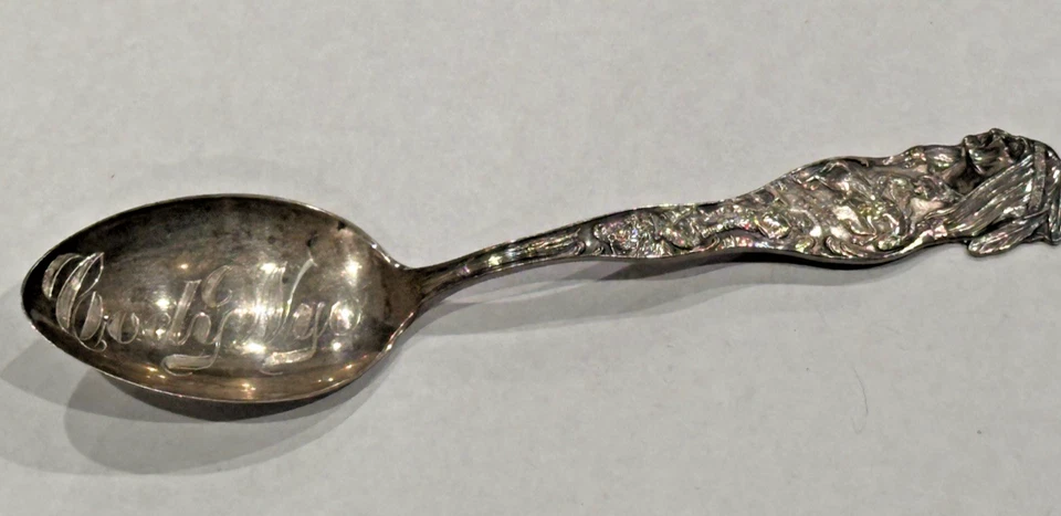 CUCHARA CODY WYOMING PLATA ESTERLINA 5,75" INDIO NATIVO AMERICANO TIPI CABALLO UE Foto 4 de 4