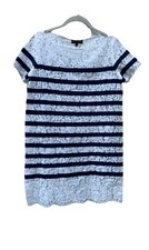 Dolce & Gabanna Lace Mini dress Tunic Top Blue white Stripe Womens 2 Small B35