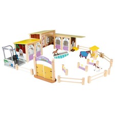 25-tlg. Pferdehof Kinder Spielzeug Spieltiere Pferdestall Holz/KST Playtive