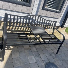 3 Seater Metal Garden Bench Outdoor Patio Yard Furniture Table Park Loveseat