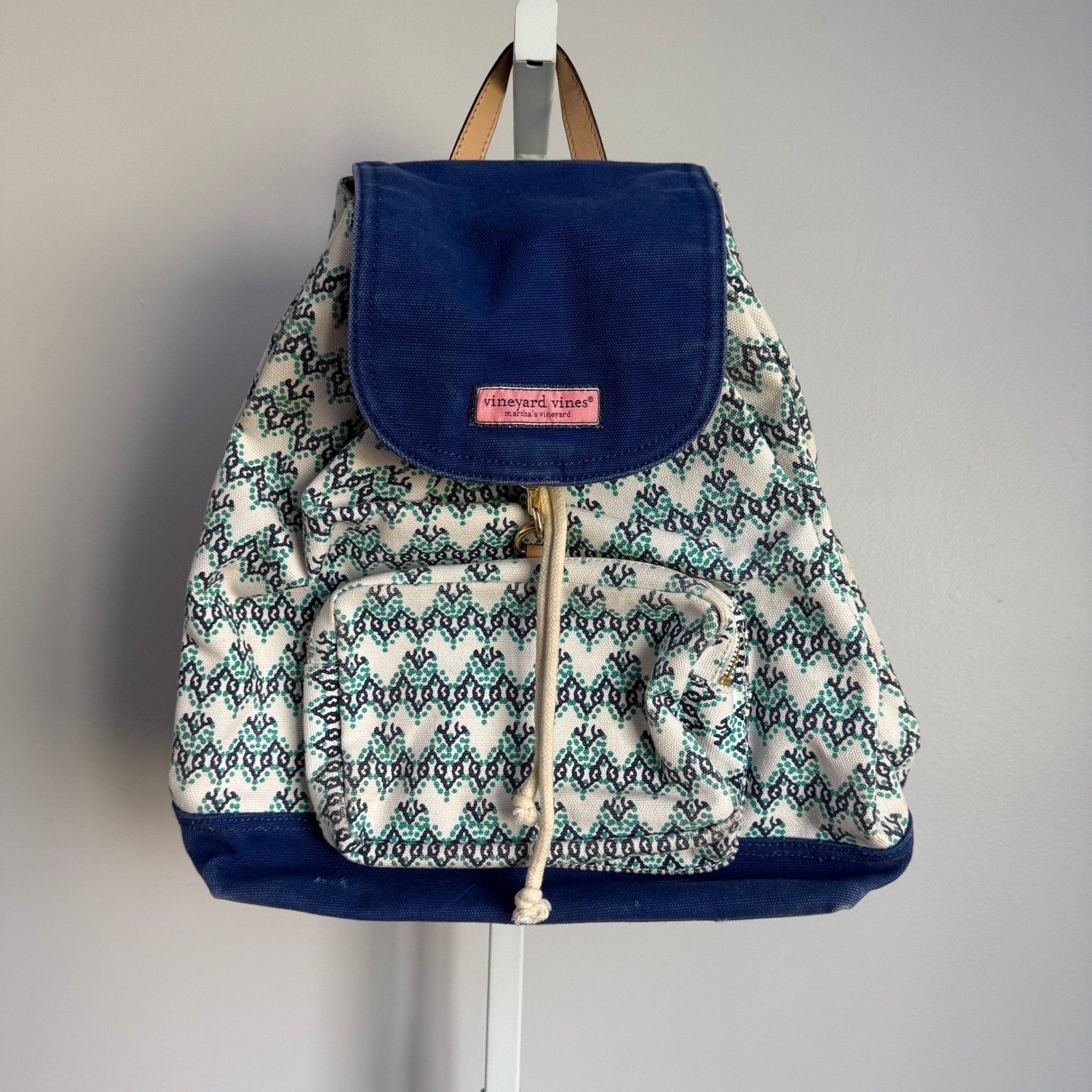 Vineyard Vines Drawstring Backpack Bookbag Navy B… - image 1