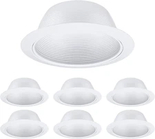 TORCHSTAR 6 Inch Classic White Recessed Can Light Trim, Step Baffle with Detacha