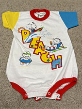 Peanuts Snoopy One Piece Snap 24 Months Vintage 90  s Beach Double-Sided