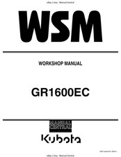 KUBOTA GR1600EC - MANUALE RIPARAZIONE SERVIZIO OFFICINA RISTAMPATO PETTINE RILEGATO