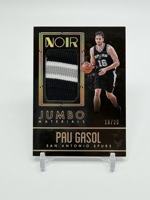 2016-17 Panini Noir Pau Gasol Jumbo Materials Game Used 16/25 #8 Spurs