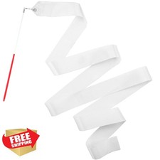 HiUnicorn 12pc White Dance Ribbons Gymnastics Wands