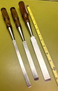 Antique vtg G. I. MIX matched SET of 3 Socket Firmer chisels ALL R Tuned &SHARP!