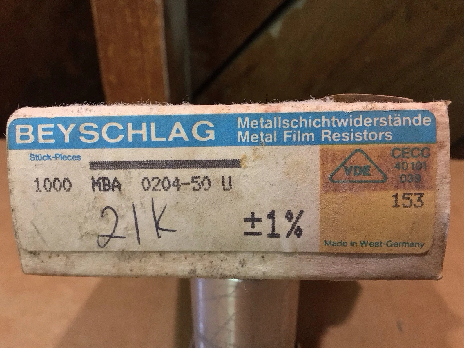 NOS Beyschlag 21K Ohm 1% Metal Film Resistors West Germany Bulk 600+ image 2