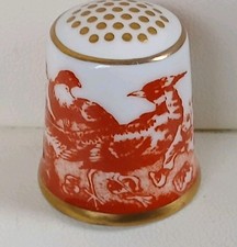 Vintage ROYAL CROWN DERBY THIMBLE - BIRD PATTERN. XLIX
