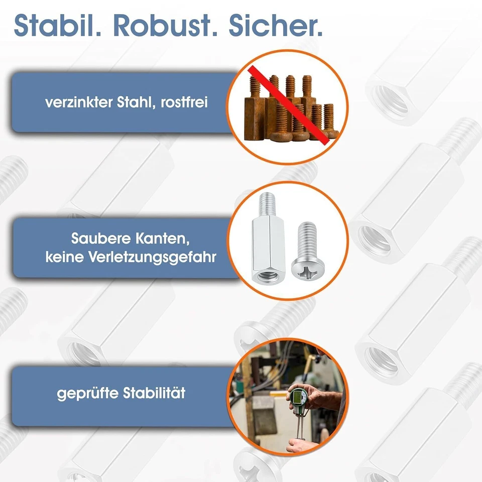 VESA Schrauben Abstandhalter Set – M4x15mm, 15mm Distanz für Monitore - Bild 4 von 4