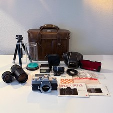 Minolta SR-T 101 CLC 35mm Film Camera Kit  Rokkor 50mm f/1.4  200mm Lens