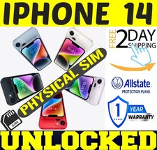 APPLE IPHONE 14 128GB 256GB 512GB FACTORY UNLOCKED   PHYSICAL SIM TRAY    GOOD  