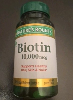 Nature's Bounty Biotin Rapid Release Softgels, 10,000mcg 120 Ct