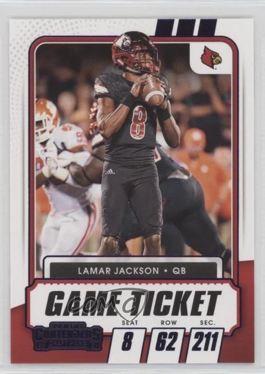 2021 Panini Contenders Draft Picks Game Ticket Purple Lamar Jackson #22 00em