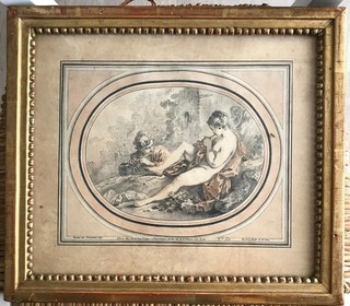 Gravure d'époque XVIIIe siècle intitulée « Concert pastoral »