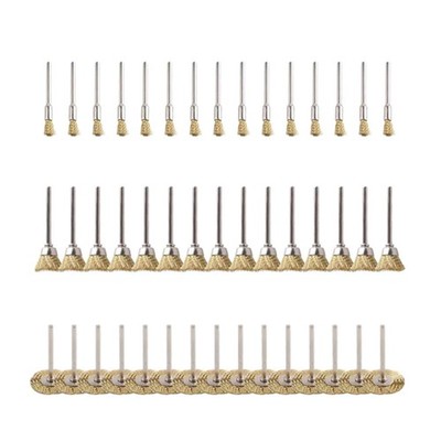 45Pack 3mm Steel Wire Wheel Polishing Mix Brush Tool Dremel Rotary Shank Tool