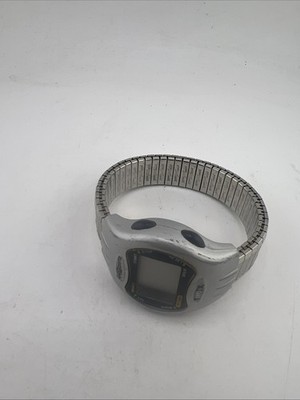 Timex 1440 Sports Digital WR50 Silver Indiglo Watch Needs New Battery
