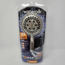 Waterpik PowerPulse 7 Spray Wall Mount Handheld Shower Head in Brushed Nickel