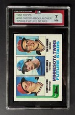 1982 Topps #766 Faedo Hrbek Laudner Twins Future Stars Baseball Card KSA 7 NM
