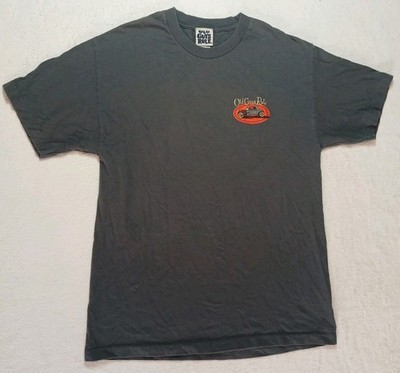 Old Guy Rules Mens Large Gray Crew Neck T Shirt Graphic Hot Rod Rust We Trust