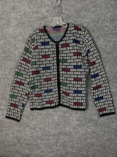 Vintage Eagles Eye Women’s Sweater  2000 Y2K Millennium Zip Up Size Large