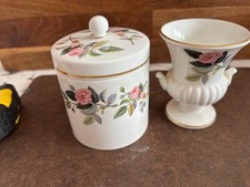 Wedgewood Hathaway Rose Bone China Pot with Lid and Urn