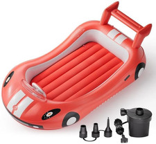 Inflatable Toddler Travel Bed with Fast Electric Pump, Racing Car