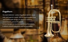 NO DUTY FREE SHIP BB-FlugelHorn 3v Brass With Hard Case and Mouthpiece NICE SALE