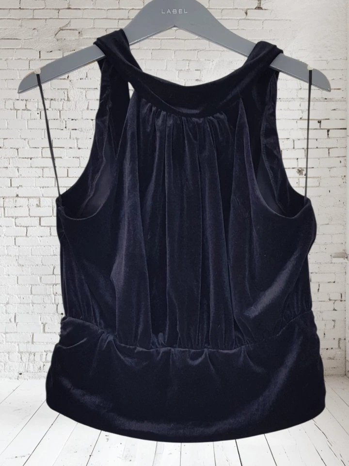 Top Bellatrix de terciopelo negro All Saints talla 14 cuello alto sin mangas  Foto 4 de 4