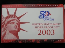 2003 United States Mint ANNUAL 10 Coin SILVER Proof Set with Box & COA