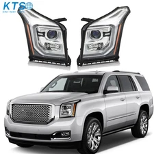 Left+Right For 2015 2016 2017 GMC Yukon Halogen W/LED DRL Projector Headlights