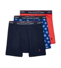 NWT Polo Ralph Lauren.  3 Pack. Cotton CLASSIC BOXER BRIEF. Multi. MSRP $49.50