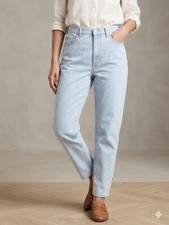 Vintage Lee Jeans Womens 14 LightWash Blue High Rise Mom Tapered Denim 90s Y2K