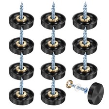 12-Pack Screw Covers, 0.86" Slide Decorative Mirror Screw Covers [Black]