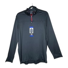 Spyder Active Men  s Performance 1/4 Zip Pullover Lightweight Black Size L NWT