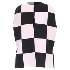 Valentino Pink Check Cape Coat Women Black Size 36