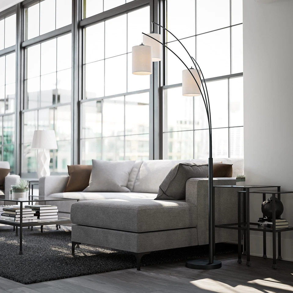 Lámpara de pie 32849BL Leah Arc, 60W, negra Foto 4 de 4