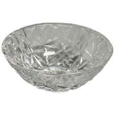 Vintage Tiffany & Co. Small Glass Bowl Clear Rock Crystal Pattern 6" Signed