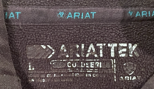 Ariat Tek Hooded Sweatshirt Women's Large Brown w/Teal Accents, Pouch Pocket - Picture 3 of 14