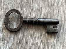 victorian chunky  hollow bore steel key - large lock or padlock
