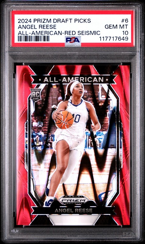 2024 Panini Prizm Draft Picks Angel Reese All-American Red /225 Seismic PSA 10