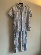 LOFT Women Size XL Pajama Set Striped Gift Buttons Cotton Mix Outfit Sleepwear