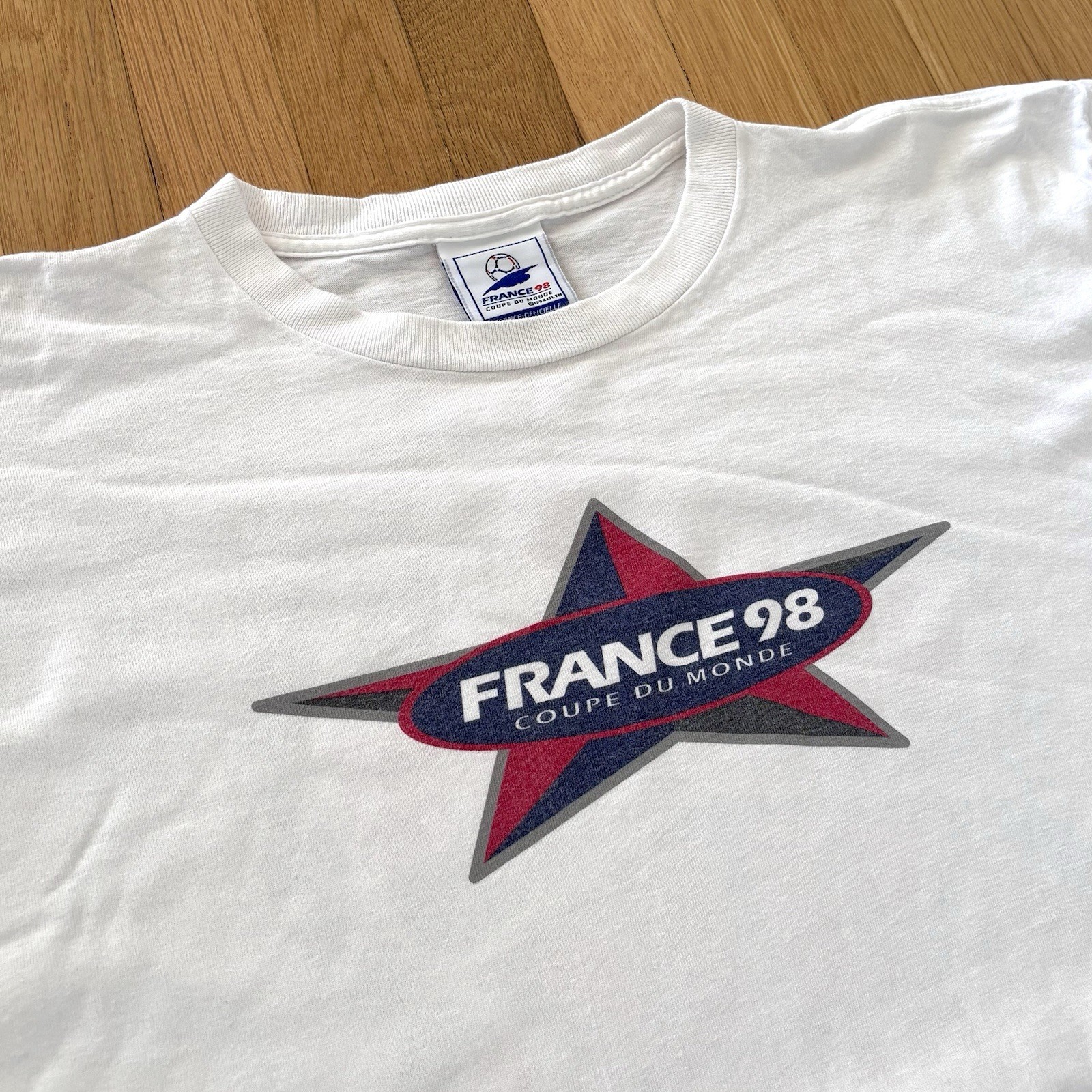 Vintage World Cup Shirt France 1998 Adidas RARE Made In USA Coupe De Monde Large