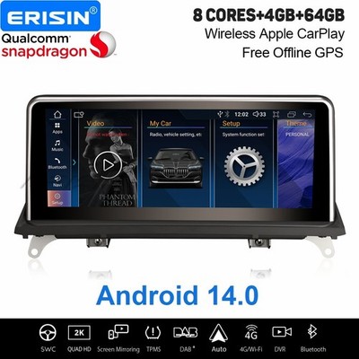 Qualcomm 10,25'' Android 14 Autoradio Navi 64GB DAB+CarPlay BMW X5 E70 X6 E71 CCC