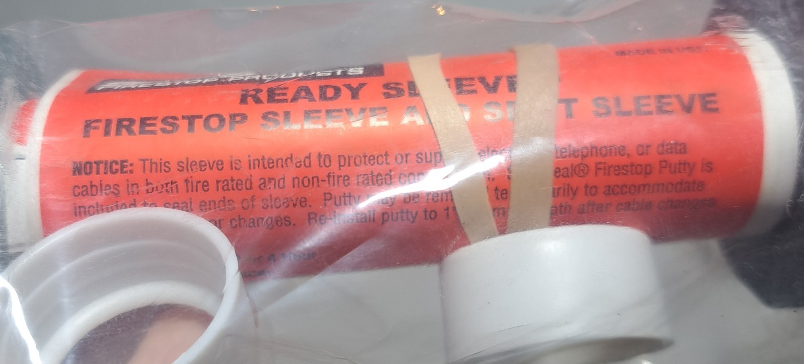 SpecSeal FS100 Firestop 1" Steel Ready Sleeve Kit w/ Escutcheon Plates & Gaskets