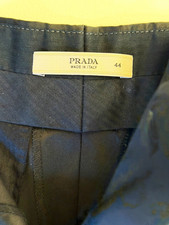PRADA Women’s Black Wool Dress Pants IT 44 Straight Leg Pockets Italy 33x26.5